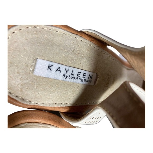 Kayleen By Los Angeles "Belliza-8" White Platform Sandals Shoes Heels Women's 10 - Picture 7 of 9